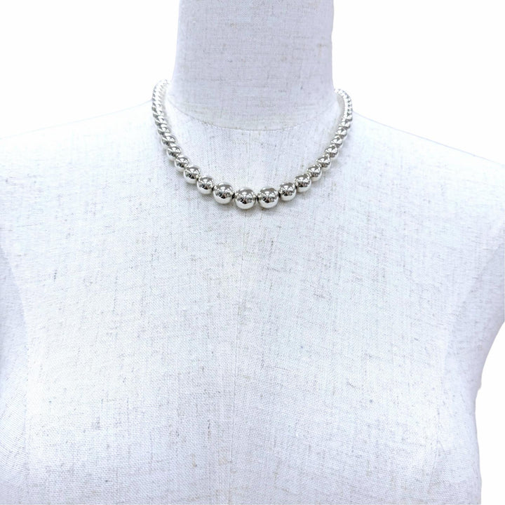 Great TIFFANY&Co. Necklace Graduated Ball Necklace Silver 925 Women