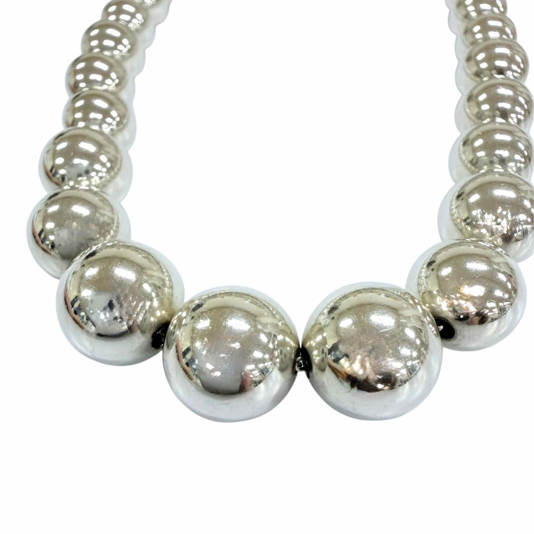 Great TIFFANY&Co. Necklace Graduated Ball Necklace Silver 925 Women