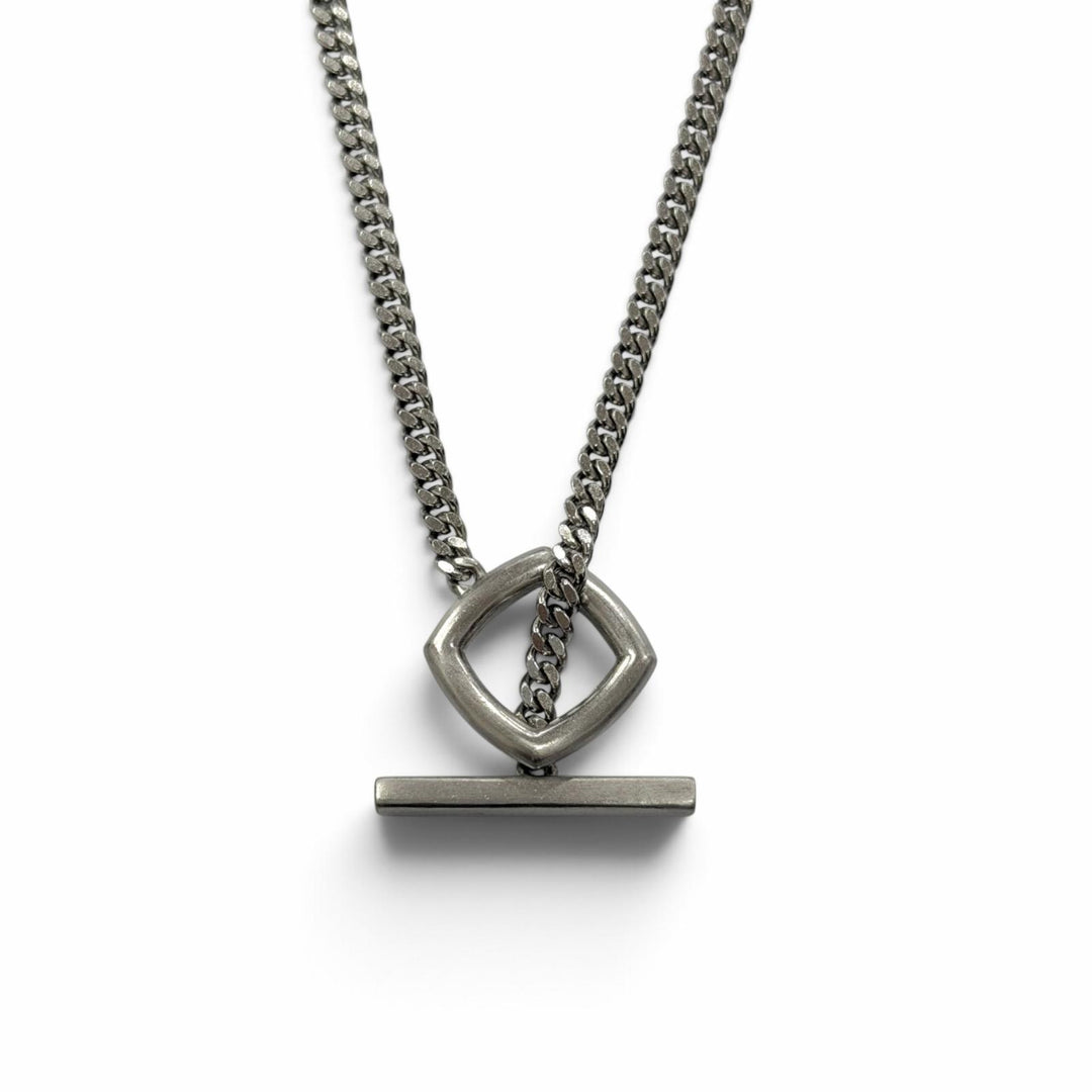 Great TOM WOOD Necklace Frame Pendant Chain Silver 925 mens