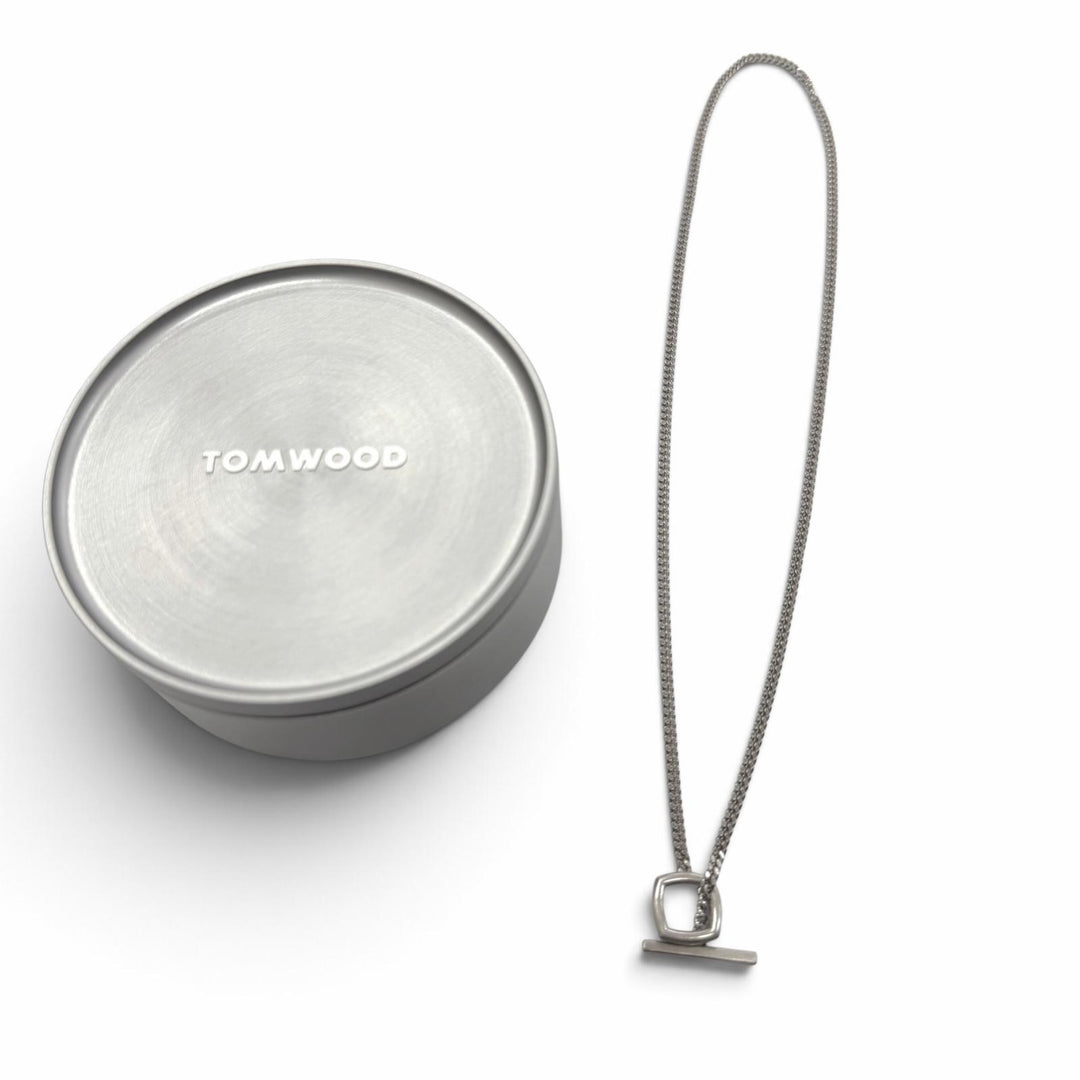 Great TOM WOOD Necklace Frame Pendant Chain Silver 925 mens