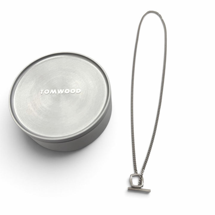 Great TOM WOOD Necklace Frame Pendant Chain Silver 925 mens