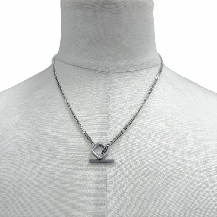 Great TOM WOOD Necklace Frame Pendant Chain Silver 925 mens