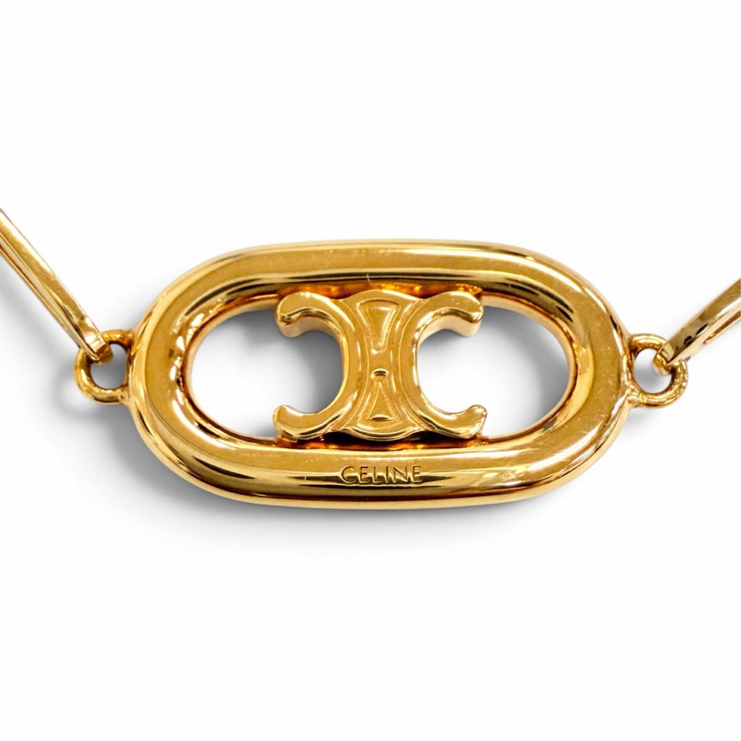 Excellent CELINE bracelet Maillon Triomphe 2-chain gold Women 46S906BRA.35OR