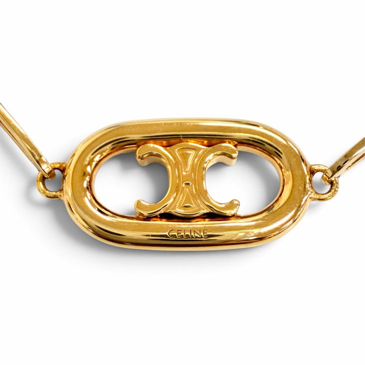 Excellent CELINE bracelet Maillon Triomphe 2-chain gold Women 46S906BRA.35OR