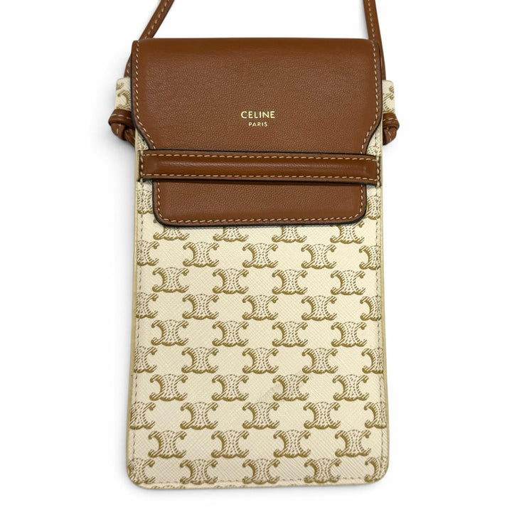 Great CELINE Mobile case Triomphe Leather Phone Pouch Mobile Pouch 10G332