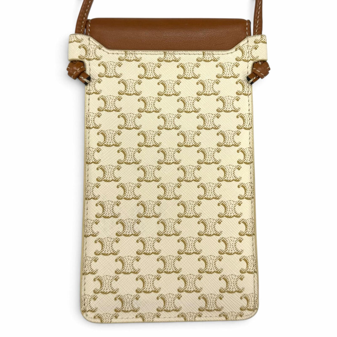Great CELINE Mobile case Triomphe Leather Phone Pouch Mobile Pouch 10G332