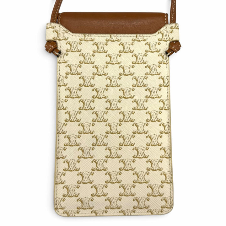 Great CELINE Mobile case Triomphe Leather Phone Pouch Mobile Pouch 10G332
