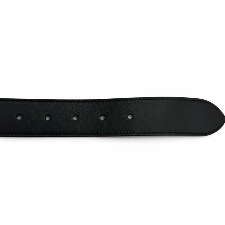 Pristine GUCCI belt With interlocking G detail black leather mens 673921