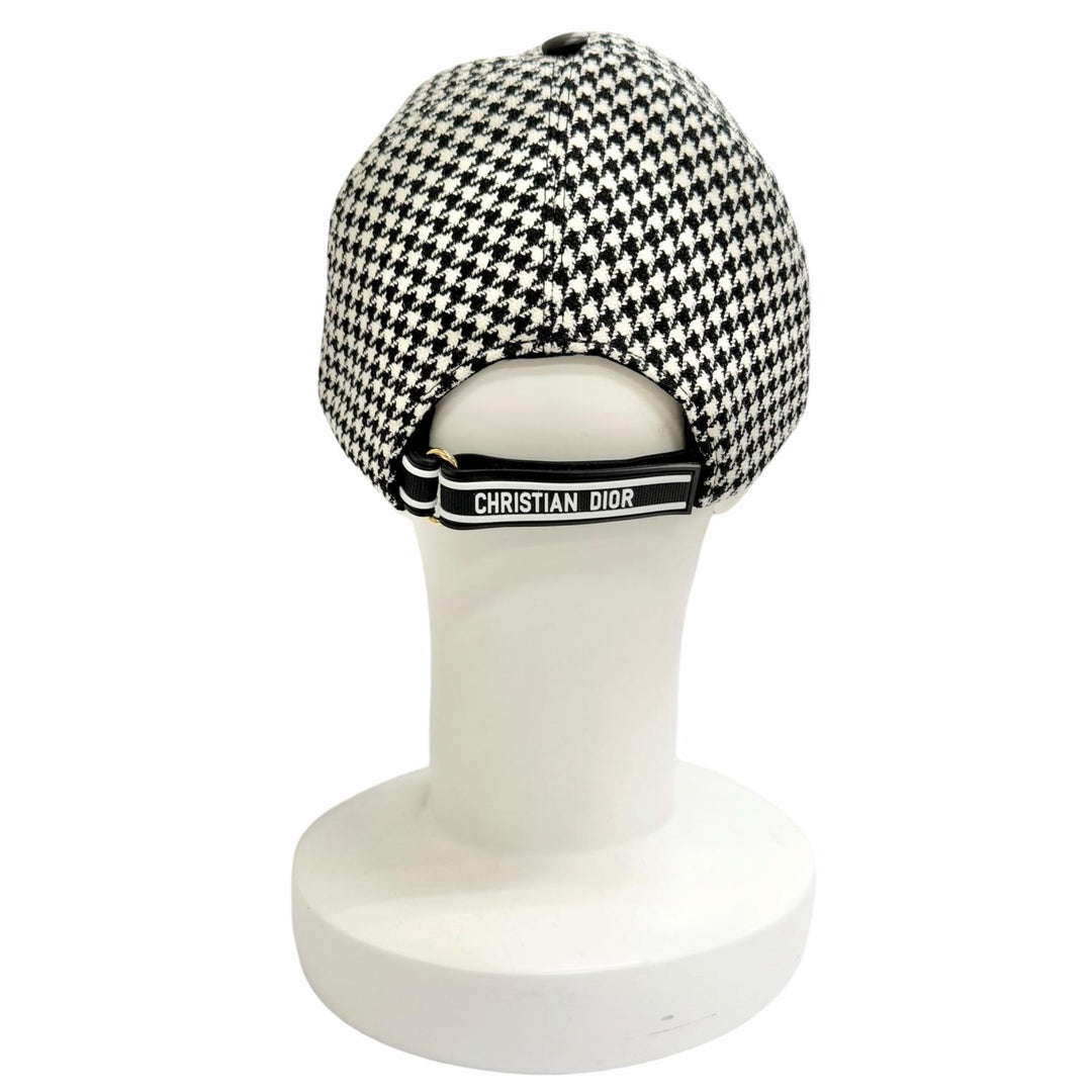 Excellent Christian Dior Houndstooth Pattern Baseball Cap IT 58 25PDP922I120
