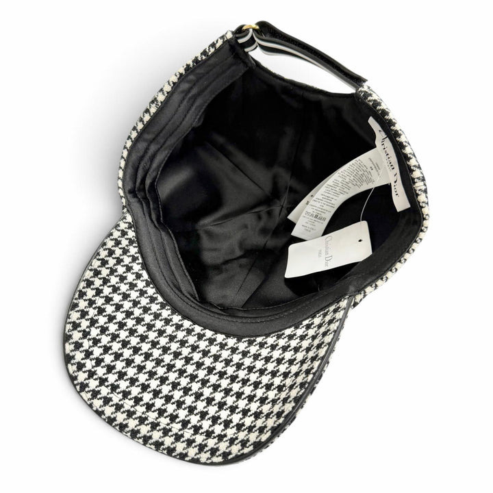 Excellent Christian Dior Houndstooth Pattern Baseball Cap IT 58 25PDP922I120
