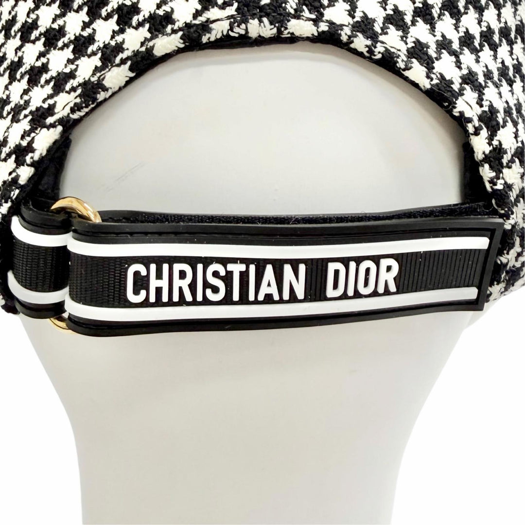 Excellent Christian Dior Houndstooth Pattern Baseball Cap IT 58 25PDP922I120