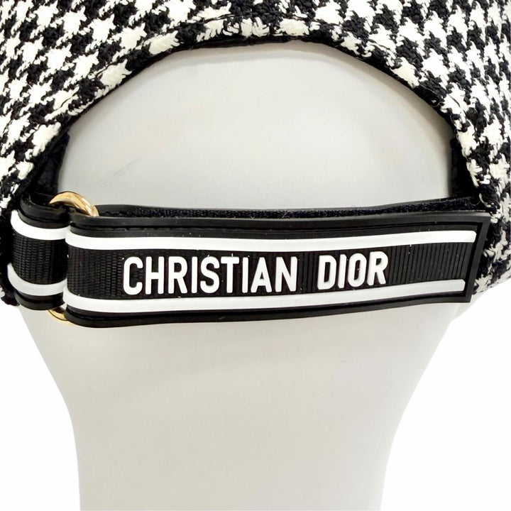 Excellent Christian Dior Houndstooth Pattern Baseball Cap IT 58 25PDP922I120