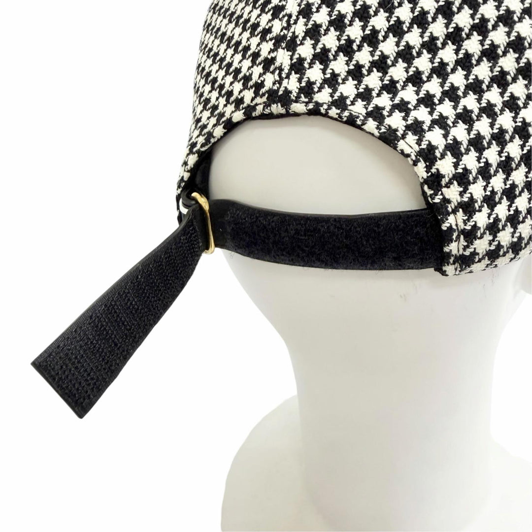 Excellent Christian Dior Houndstooth Pattern Baseball Cap IT 58 25PDP922I120