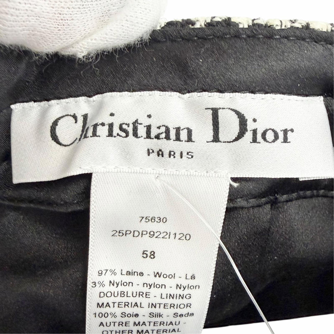 Excellent Christian Dior Houndstooth Pattern Baseball Cap IT 58 25PDP922I120