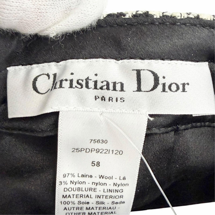 Excellent Christian Dior Houndstooth Pattern Baseball Cap IT 58 25PDP922I120