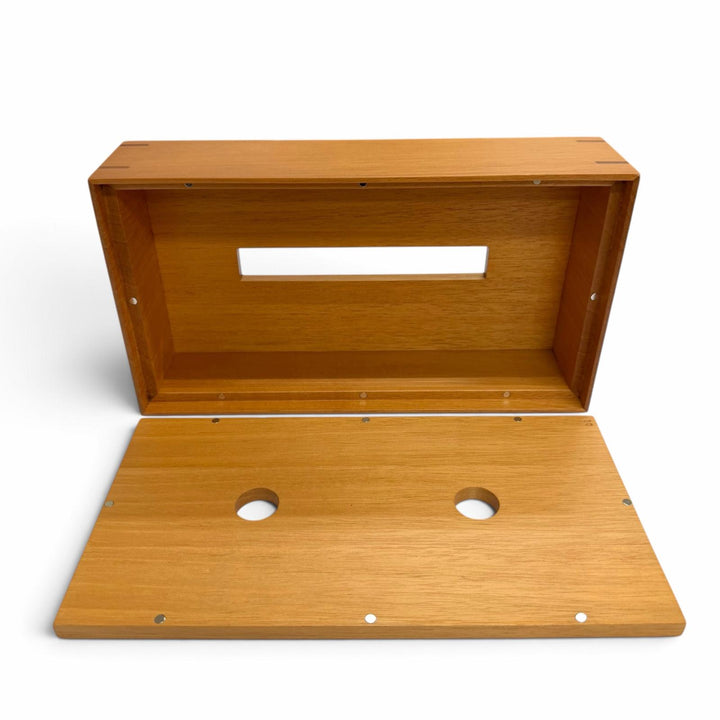 Excellent HERMES Playerd PM Tissue Case Tissue box Brown Wood Women