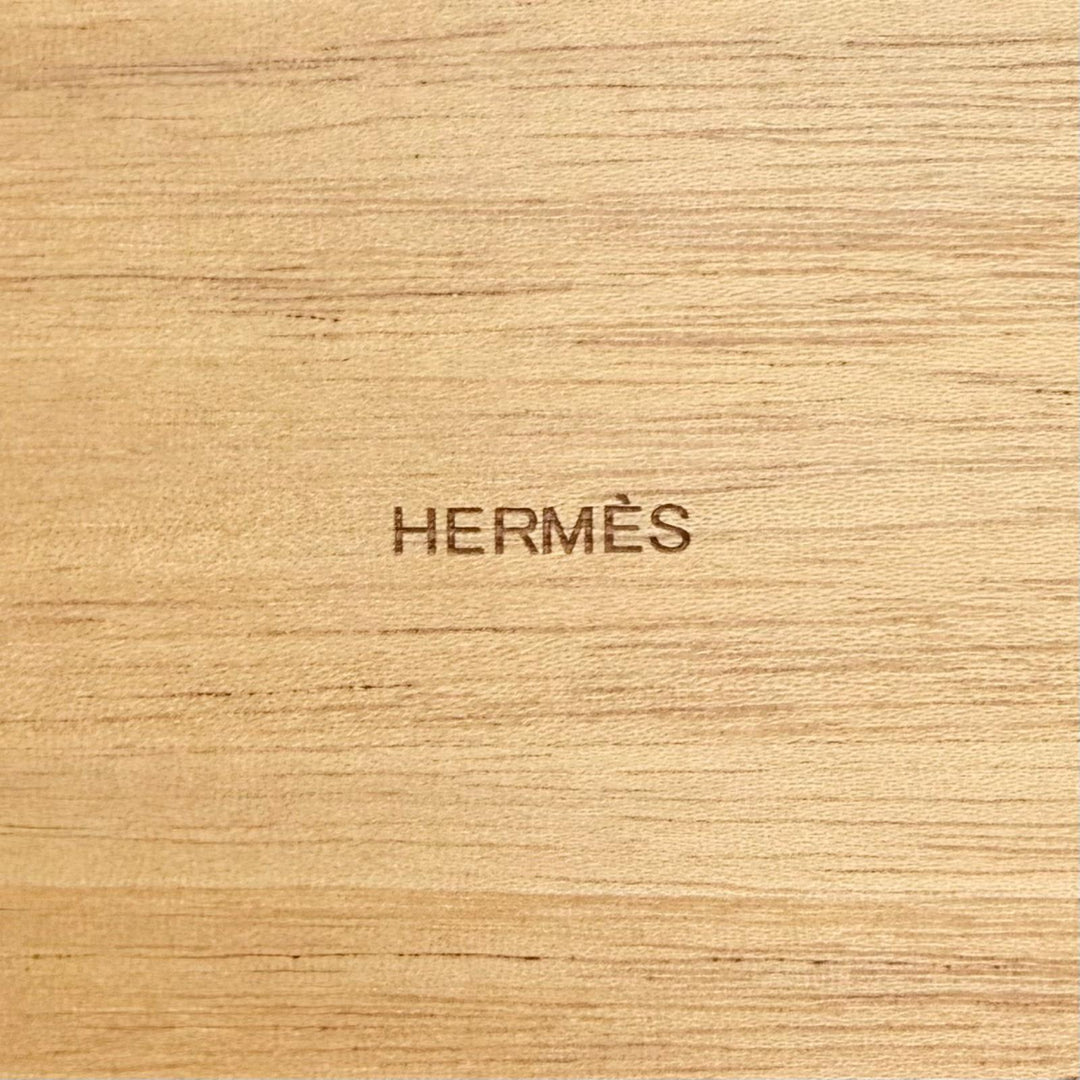Excellent HERMES Playerd PM Tissue Case Tissue box Brown Wood Women