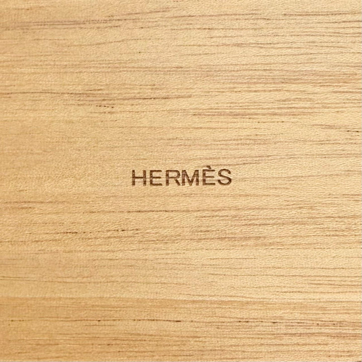Excellent HERMES Playerd PM Tissue Case Tissue box Brown Wood Women