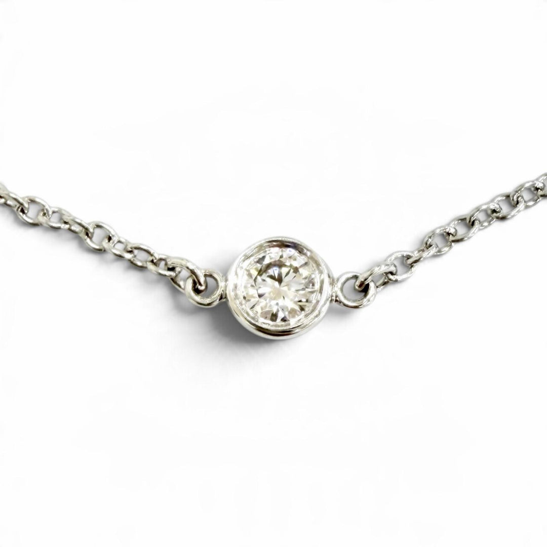 Great TIFFANY&Co. By the yard 1P Diamond Bracelet PT950 Platinum Women