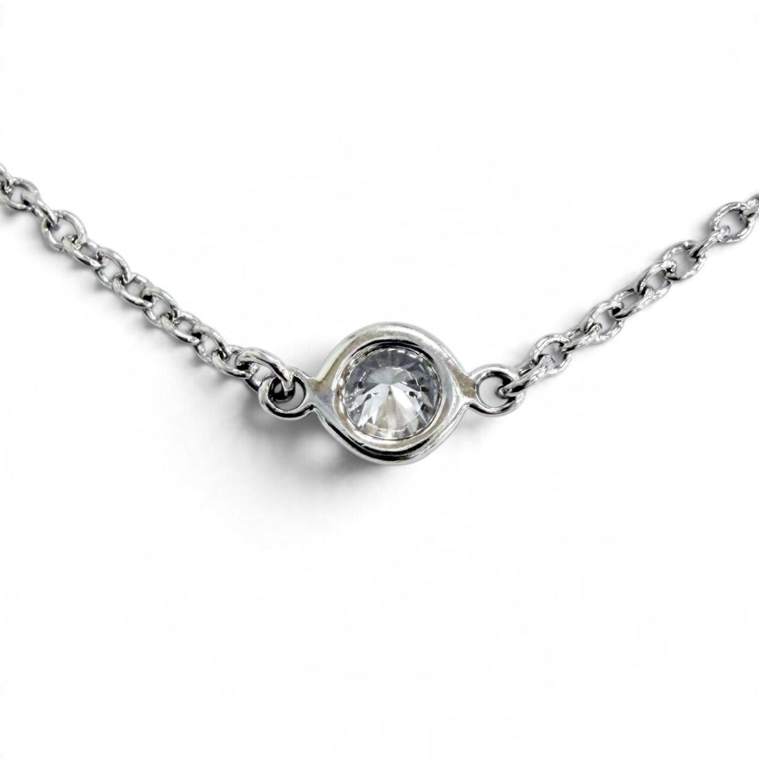 Great TIFFANY&Co. By the yard 1P Diamond Bracelet PT950 Platinum Women