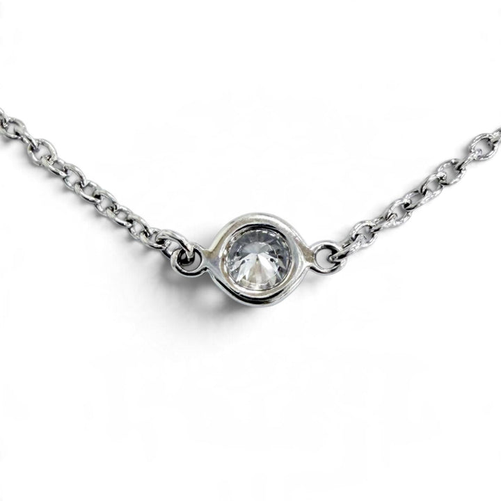 Great TIFFANY&Co. By the yard 1P Diamond Bracelet PT950 Platinum Women