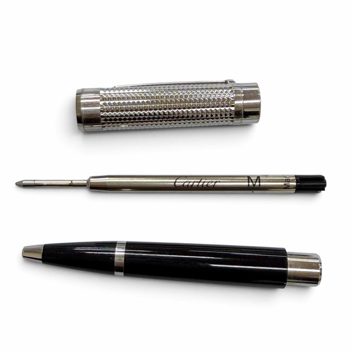 Very Good Cartier Ballpoint pen Pasha de Cartier Diamond Head Twist Type Silver