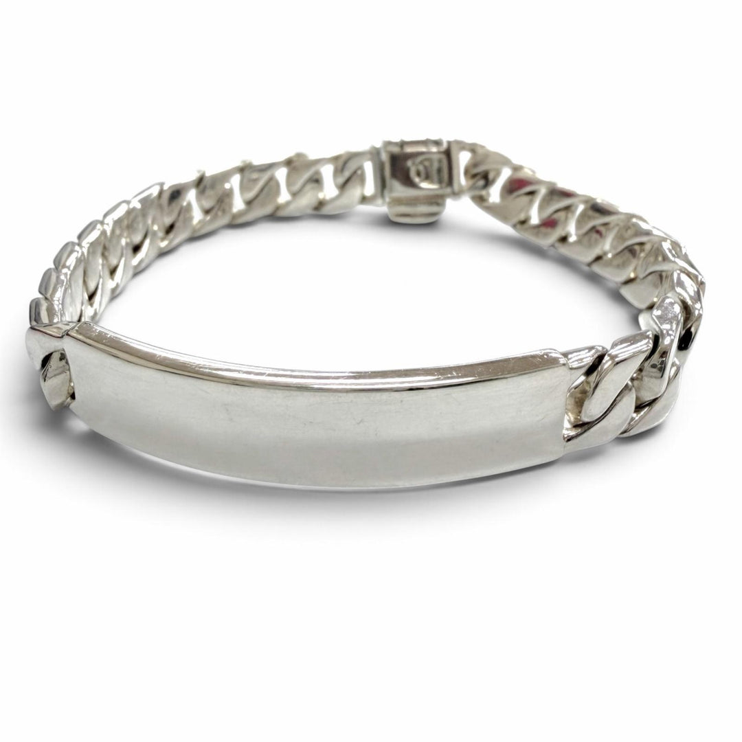 Great TIFFANY&Co. bracelet ID plate, Cuban link chain Silver 925 mens