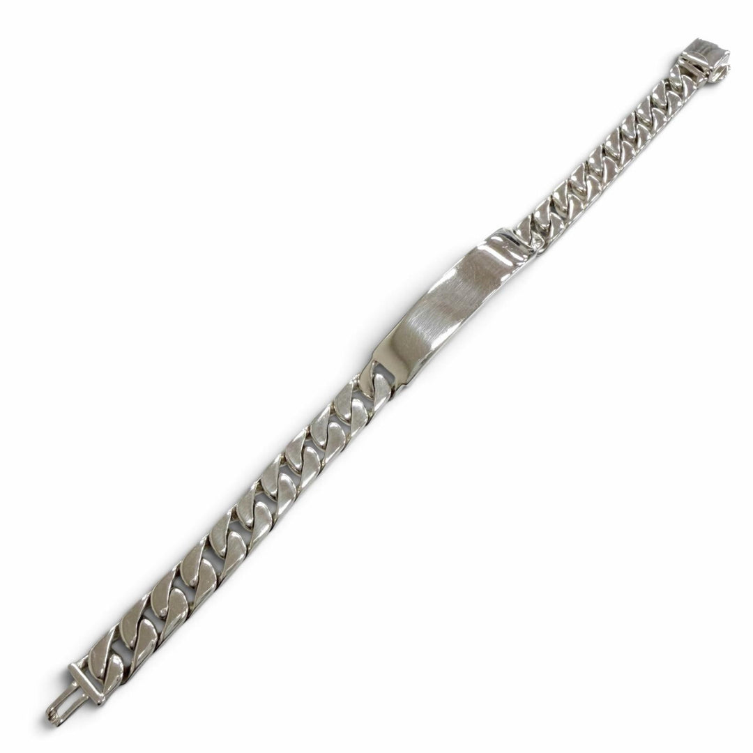 Great TIFFANY&Co. bracelet ID plate, Cuban link chain Silver 925 mens