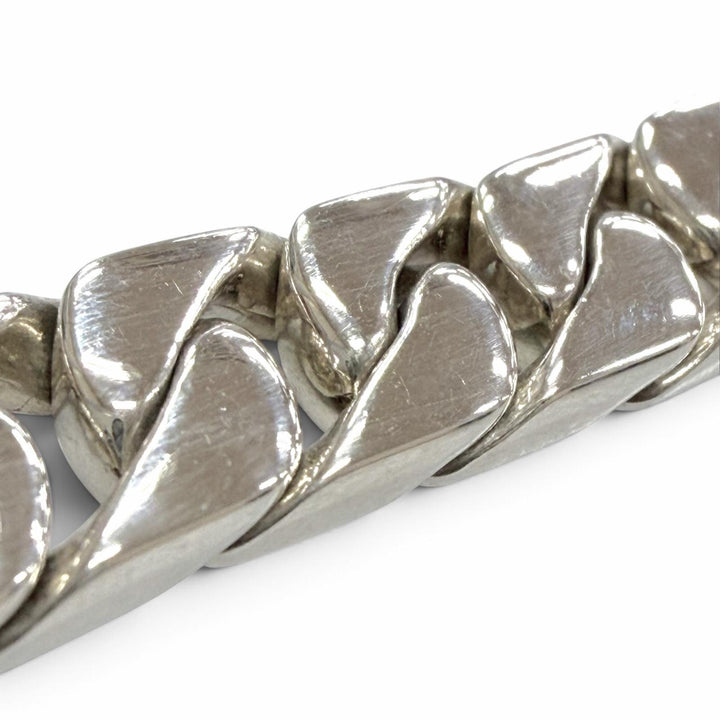 Great TIFFANY&Co. bracelet ID plate, Cuban link chain Silver 925 mens