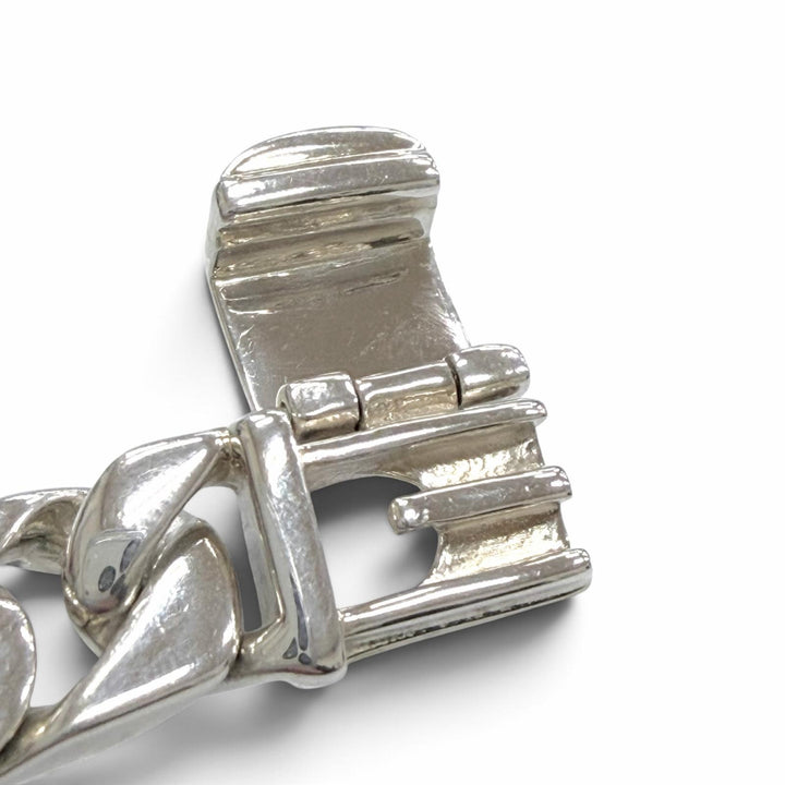 Great TIFFANY&Co. bracelet ID plate, Cuban link chain Silver 925 mens