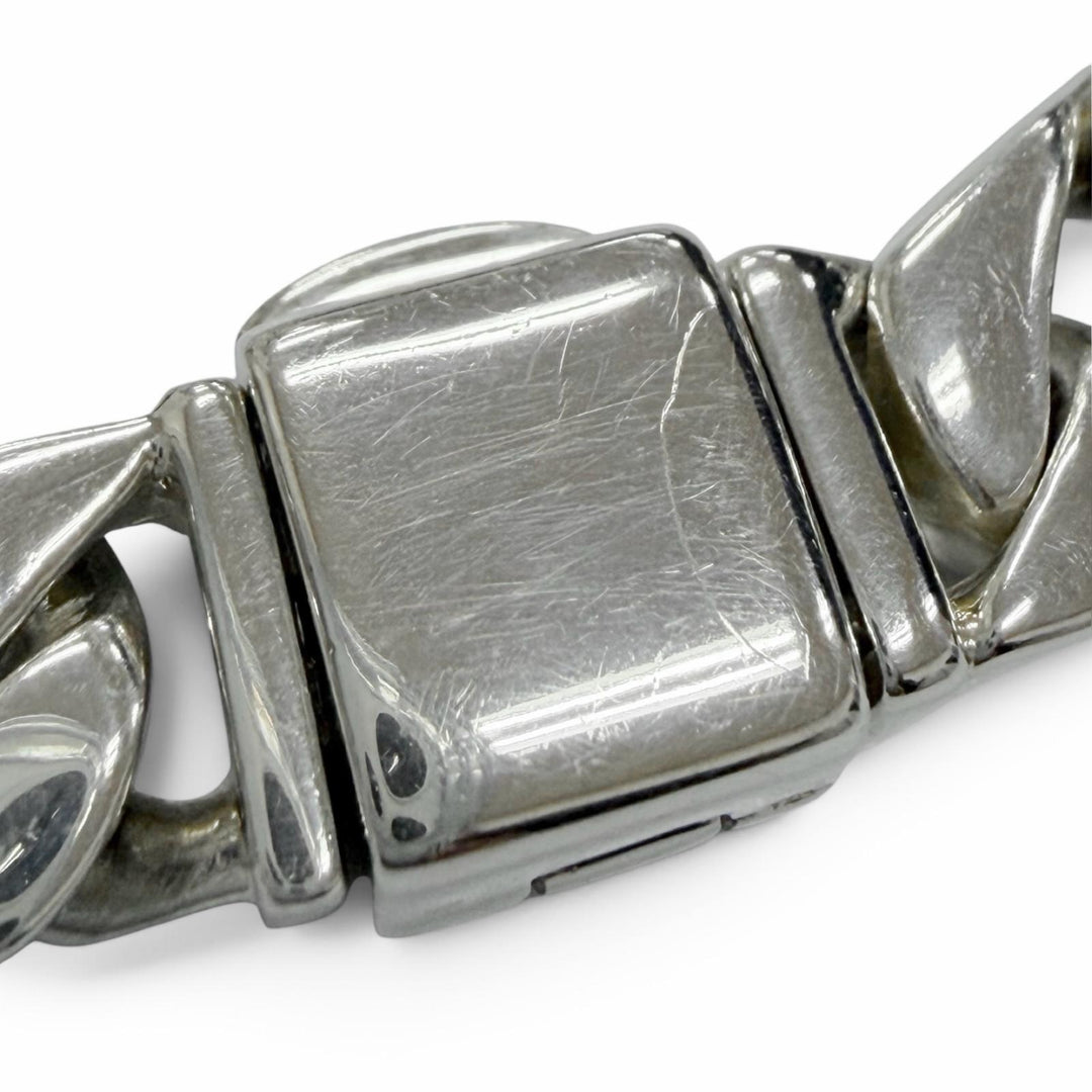 Great TIFFANY&Co. bracelet ID plate, Cuban link chain Silver 925 mens