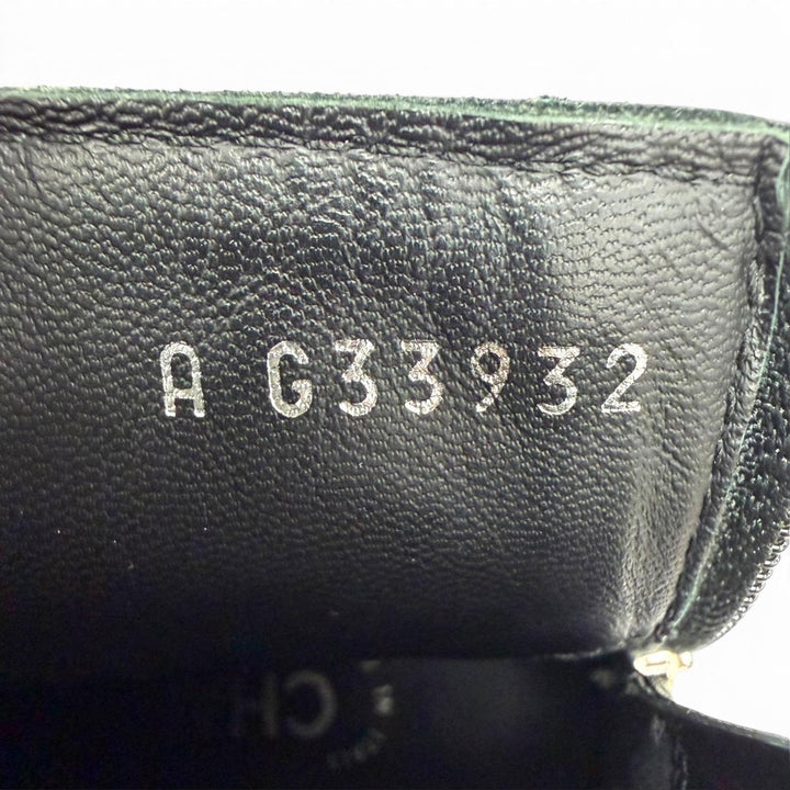 Great CHANEL boots COCO Mark Eco Pearl Chain Belt Leather black 36.5 G33932