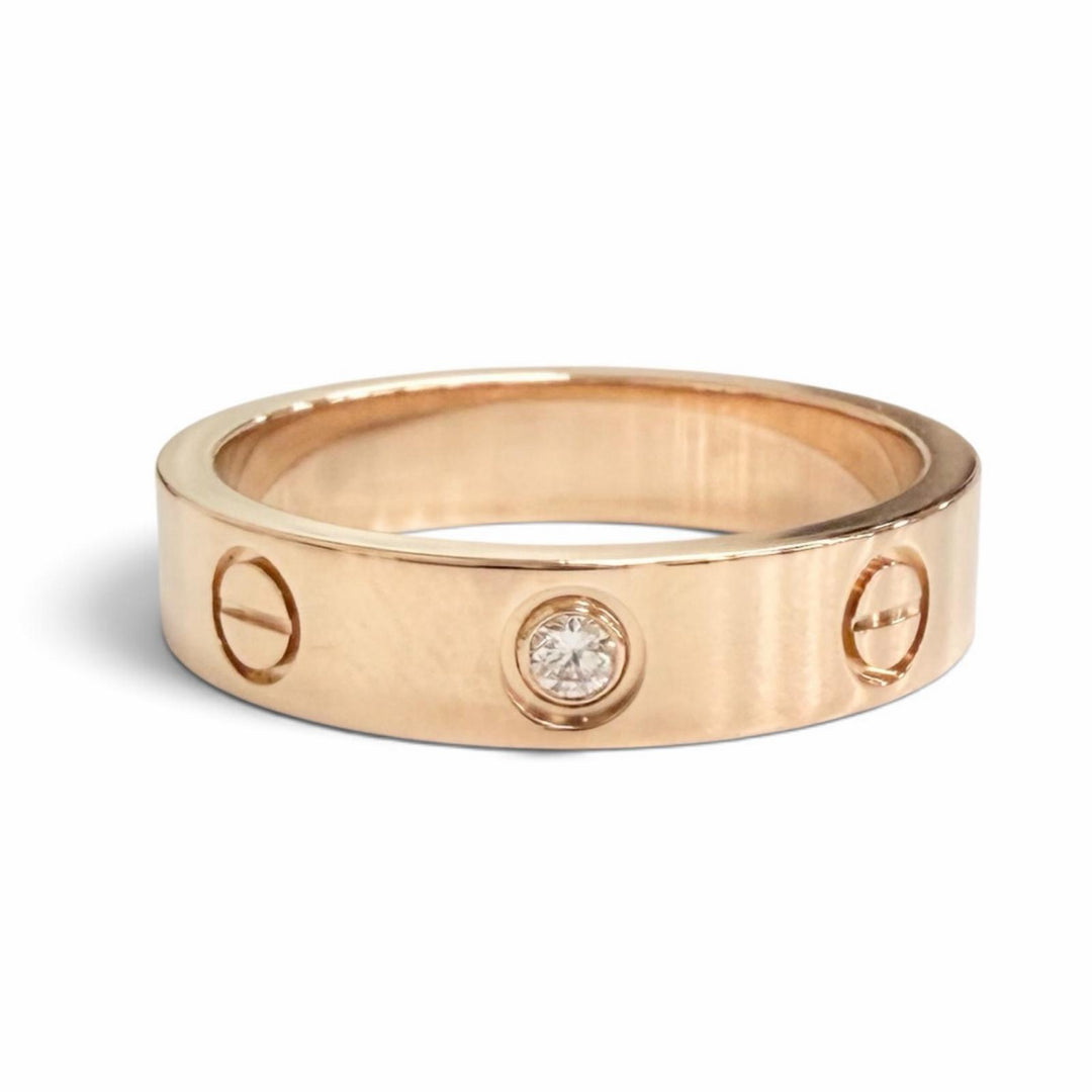 Excellent Cartier Ring ring Mini love ring 1PD Diamond 750 (PG) K18 50