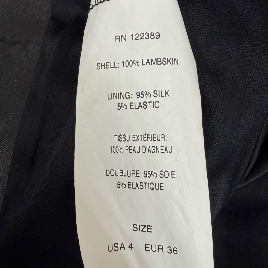 Excellent THE ROW leather jacket collarless jacket black lambskin Leather 4