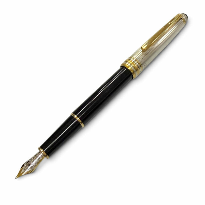 Very Good MONTBLANC fountain pen Meisterstück Solitaire Due white star Silver