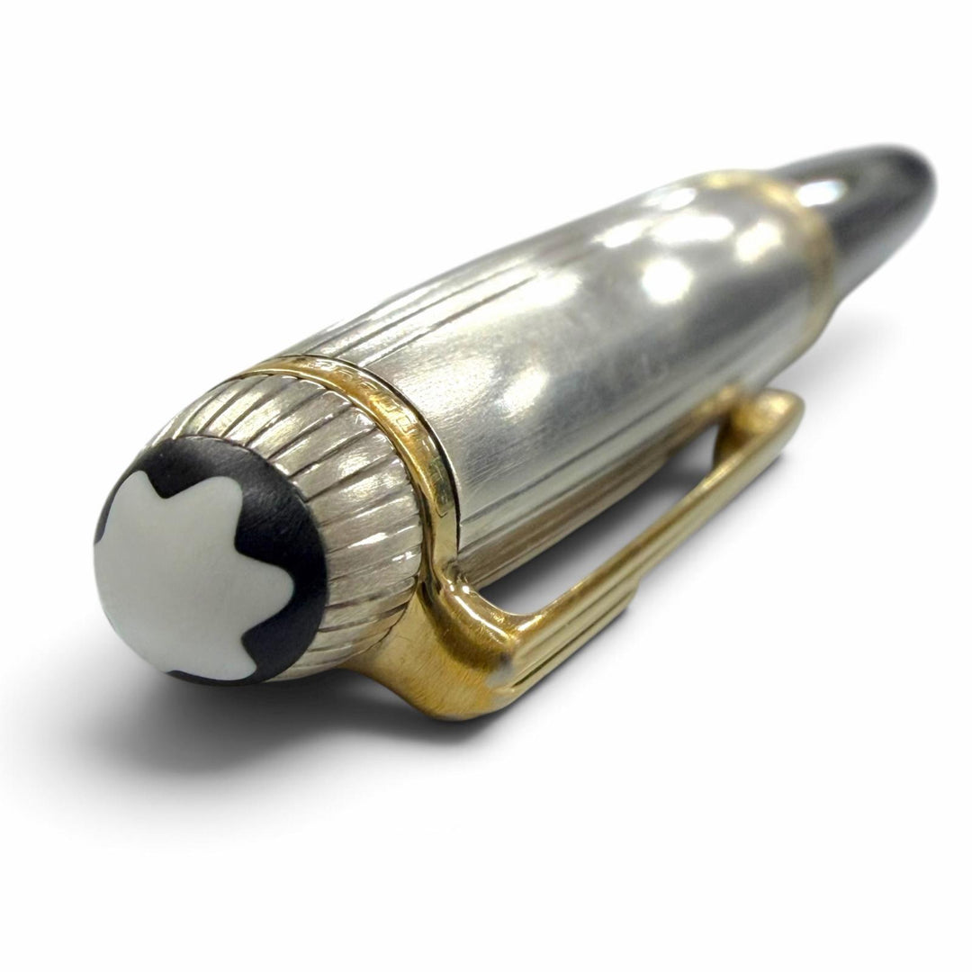 Very Good MONTBLANC fountain pen Meisterstück Solitaire Due white star Silver