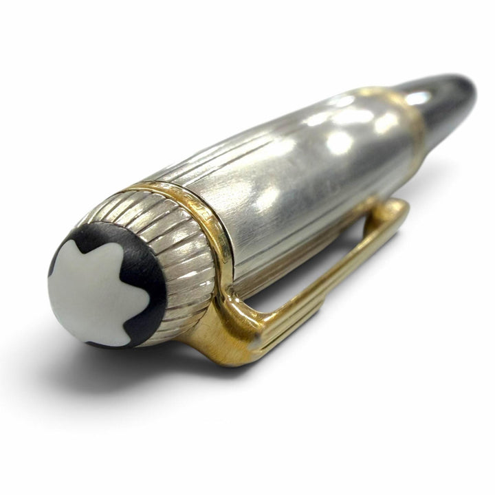 Very Good MONTBLANC fountain pen Meisterstück Solitaire Due white star Silver