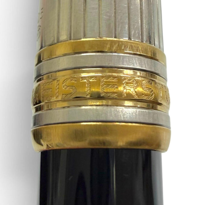 Very Good MONTBLANC fountain pen Meisterstück Solitaire Due white star Silver