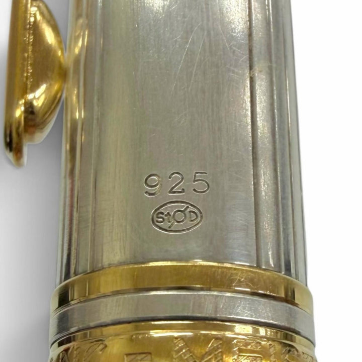 Very Good MONTBLANC fountain pen Meisterstück Solitaire Due white star Silver