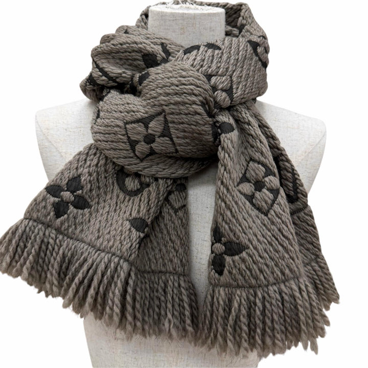 Great LOUIS VUITTON Scarf Esharp Logomania wool Women M72242