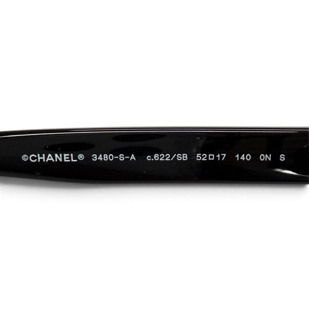 Excellent CHANEL Glasses COCO Mark Butterfly Shape black Women 3480-S-A