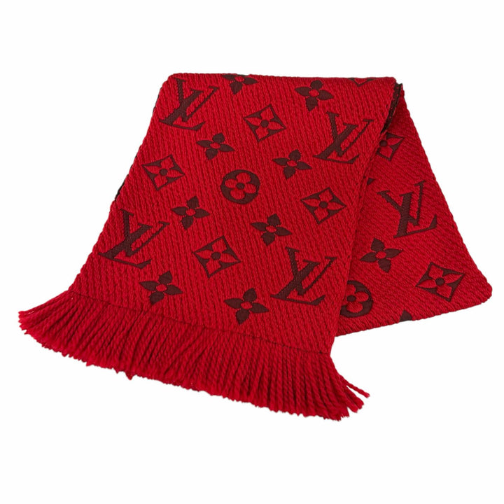 Great LOUIS VUITTON Scarf Esharp Logomania fringe wool Women M72432