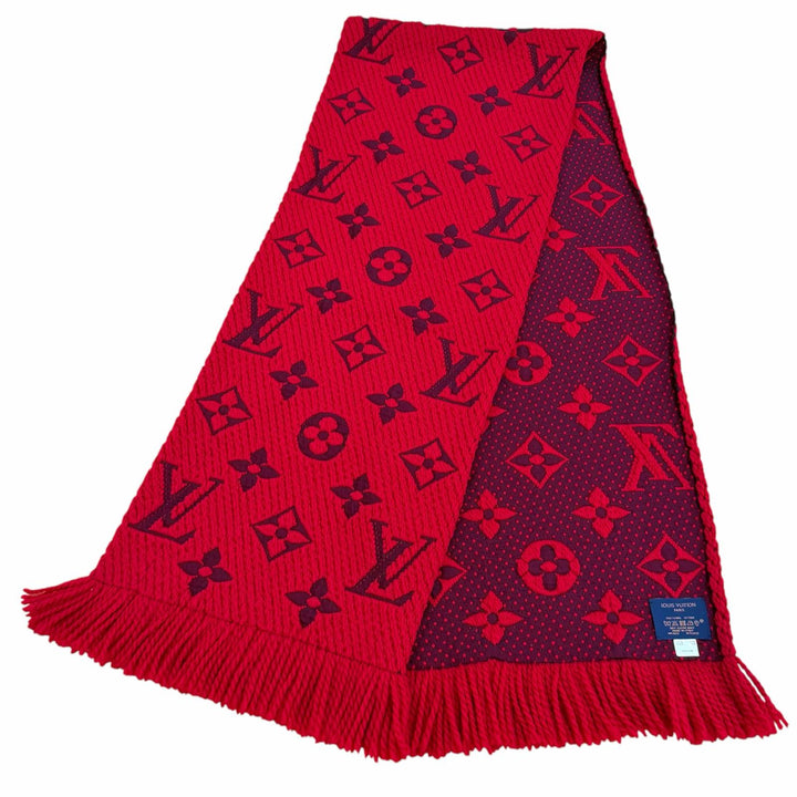 Great LOUIS VUITTON Scarf Esharp Logomania fringe wool Women M72432