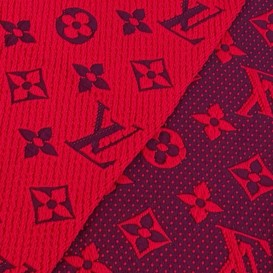 Great LOUIS VUITTON Scarf Esharp Logomania fringe wool Women M72432