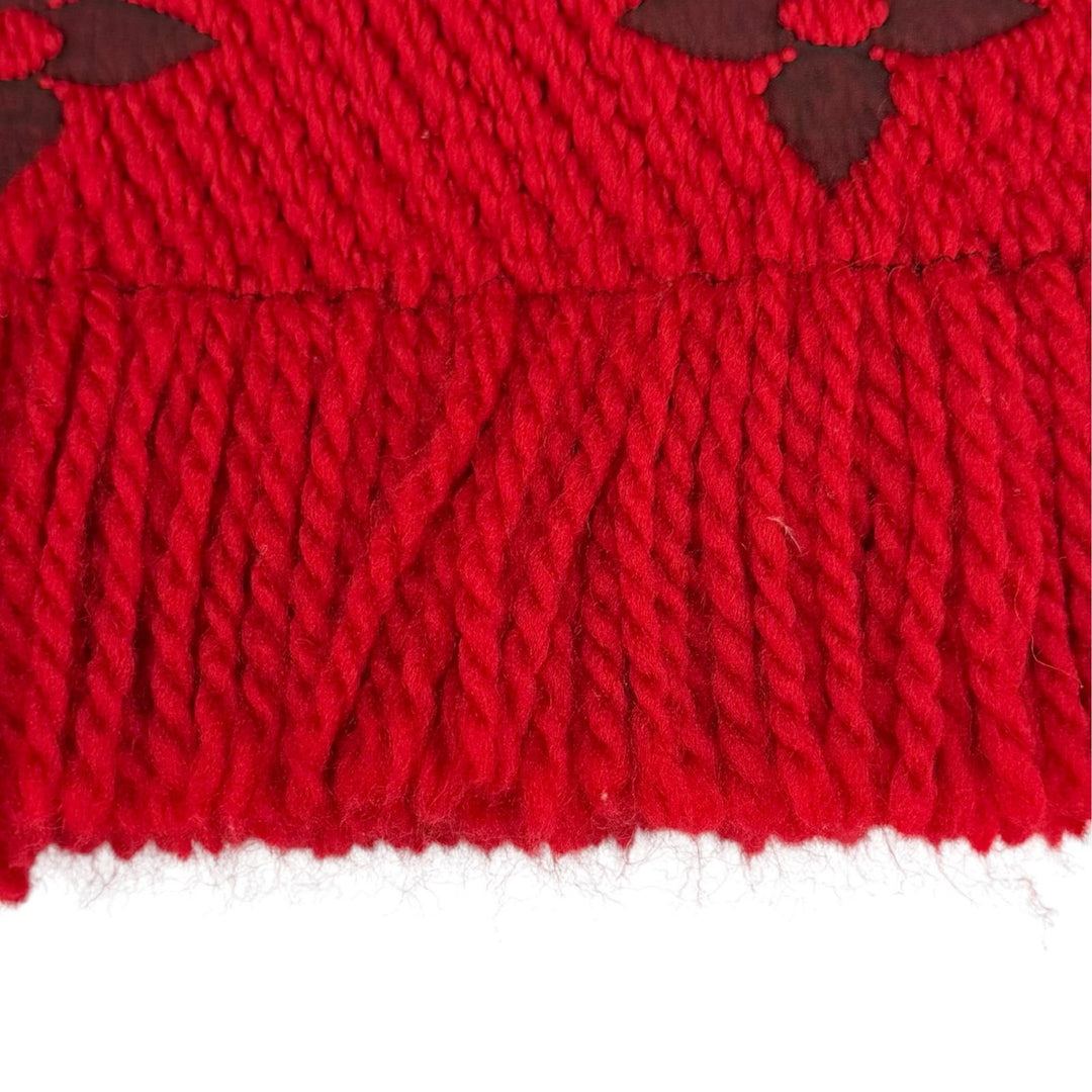 Great LOUIS VUITTON Scarf Esharp Logomania fringe wool Women M72432