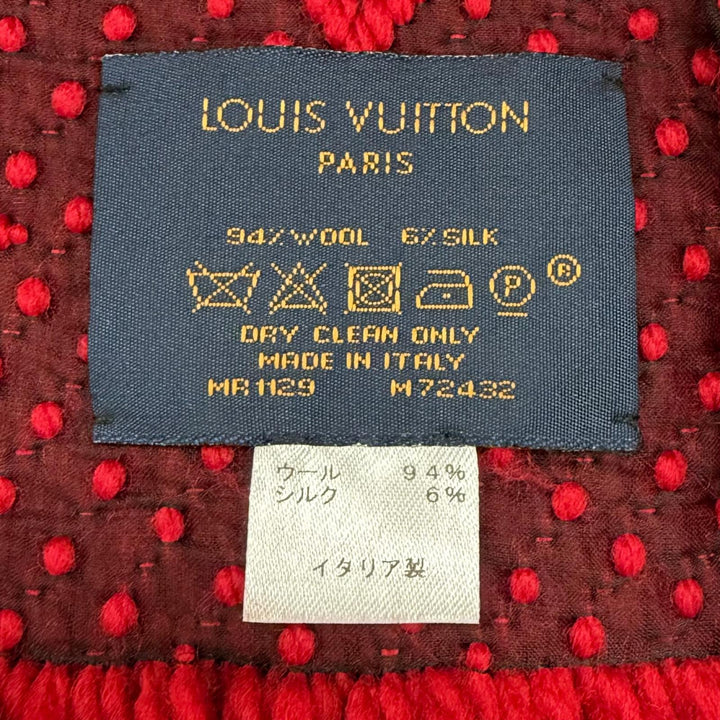 Great LOUIS VUITTON Scarf Esharp Logomania fringe wool Women M72432