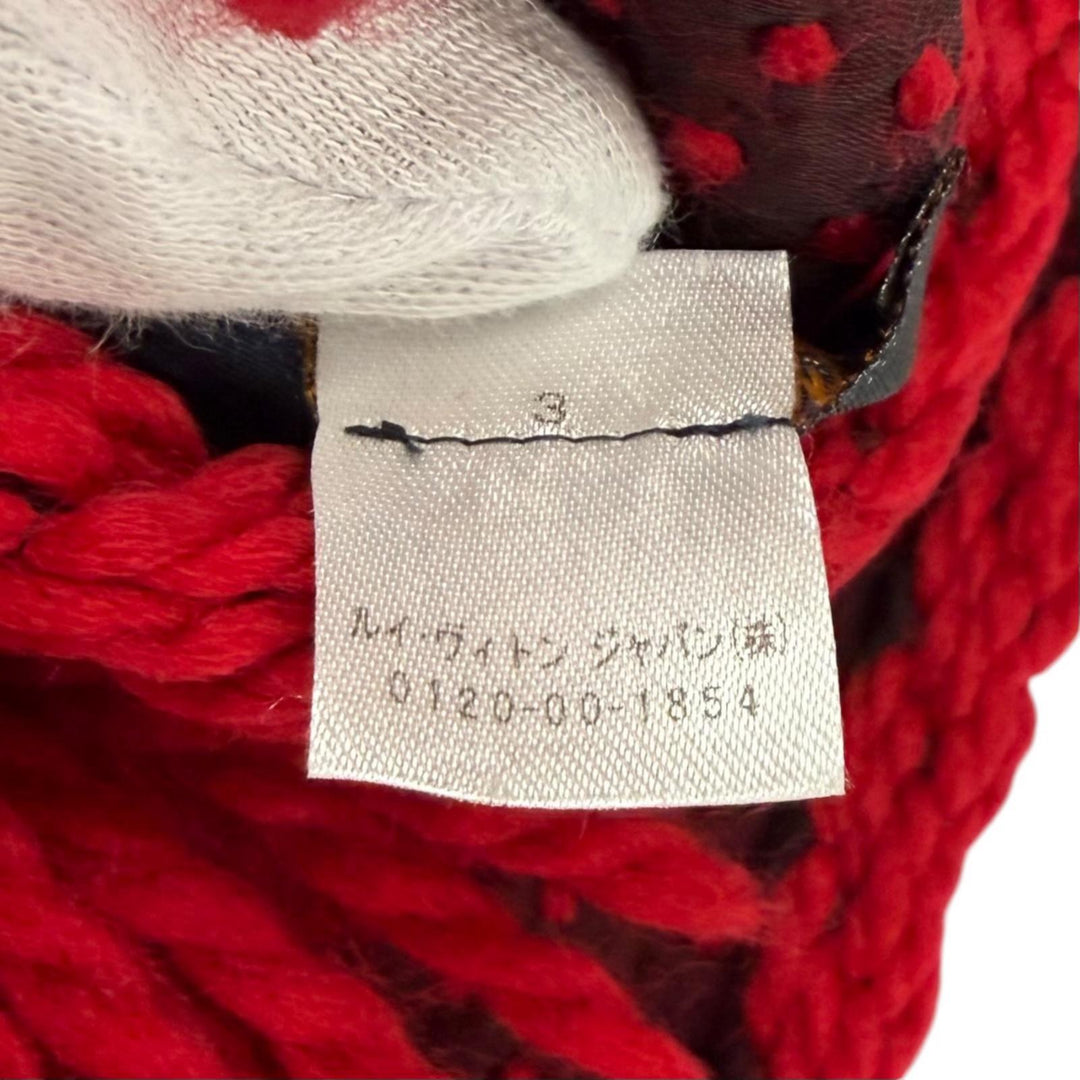 Great LOUIS VUITTON Scarf Esharp Logomania fringe wool Women M72432