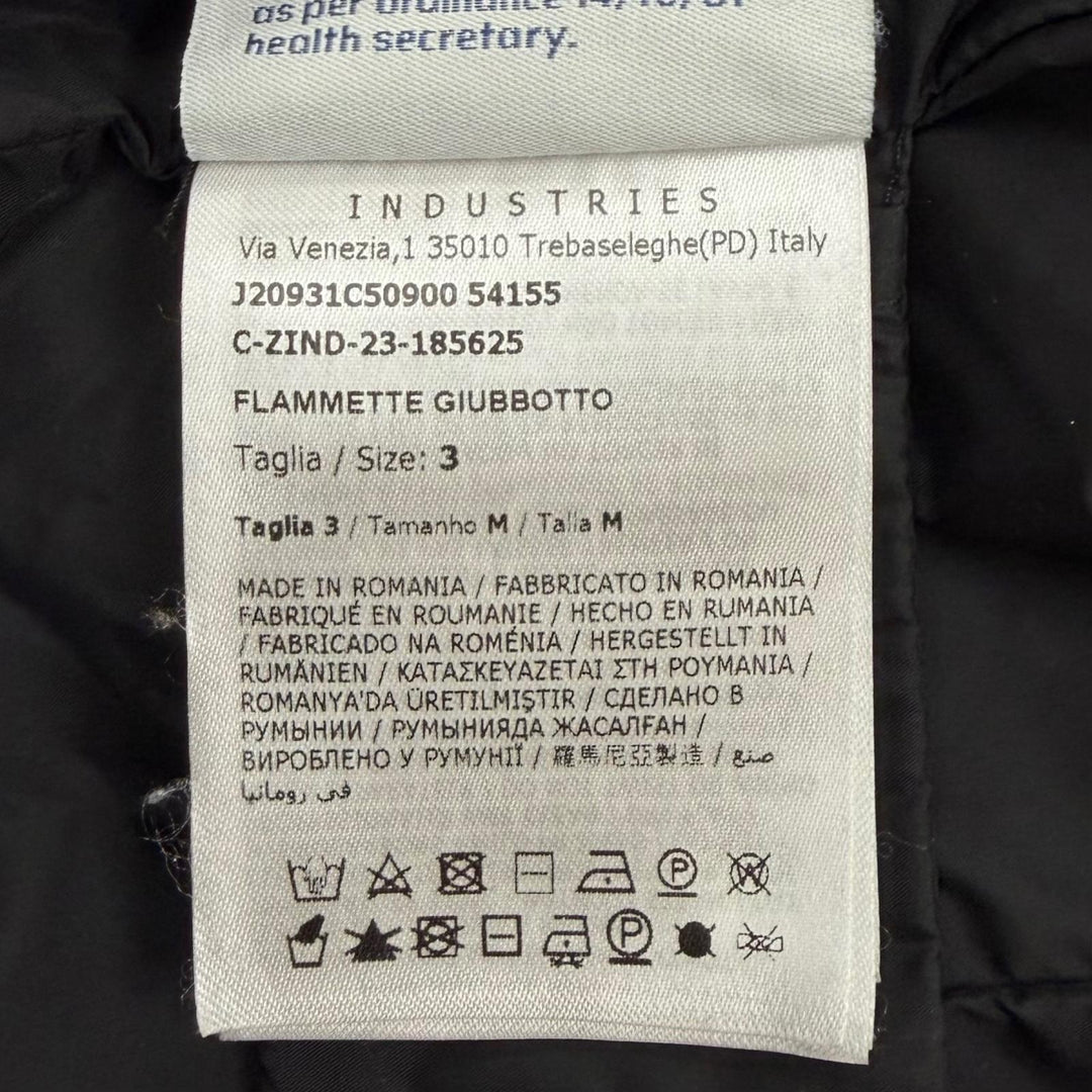 Excellent MONCLER down coat FLAMETTE Long jacket with patch and stowable hood. 3