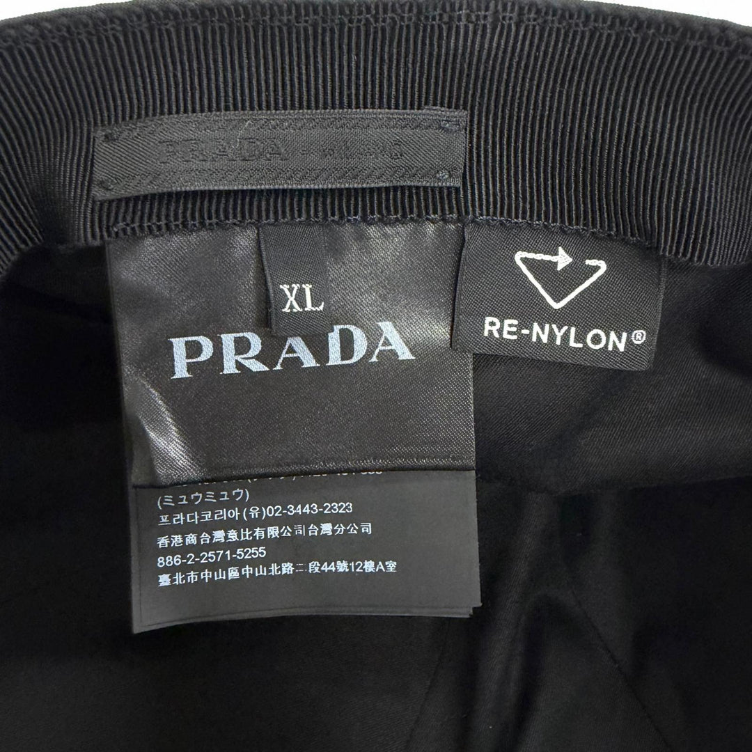 Excellent PRADA cap RE-NYLON Triangle Logo Baseball black