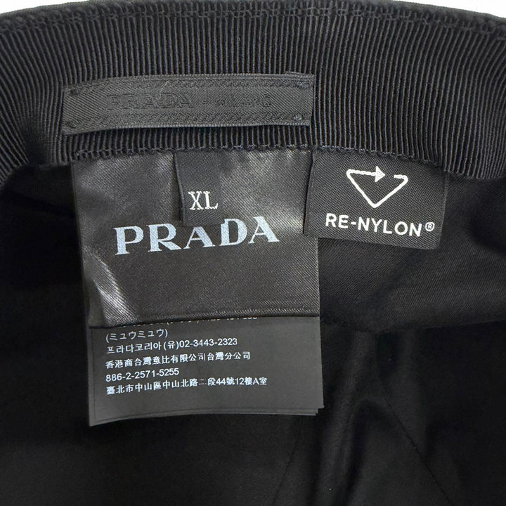 Excellent PRADA cap RE-NYLON Triangle Logo Baseball black